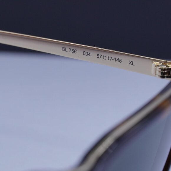 Saint Laurent SL 766 004 Rectangle Sunglasses - Havana/Gold/Grey - Picture 8 of 11